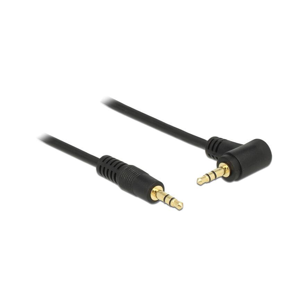DELOCK Klinkekabel 3,5mm -> 3,5mm 90° St/St 0.50m schwarz
