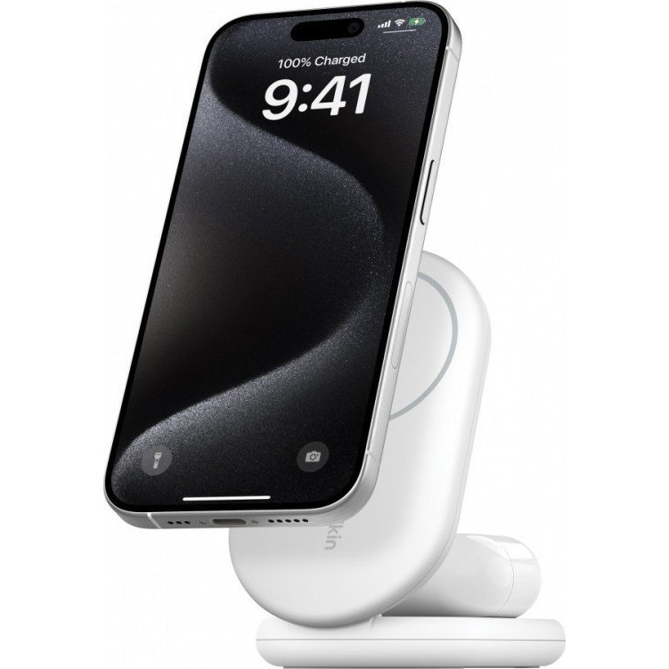 Belkin WIZ028VFWH Magsafe Töltő és Telefontartó 15W - Fehér (WIZ028VFWH)
