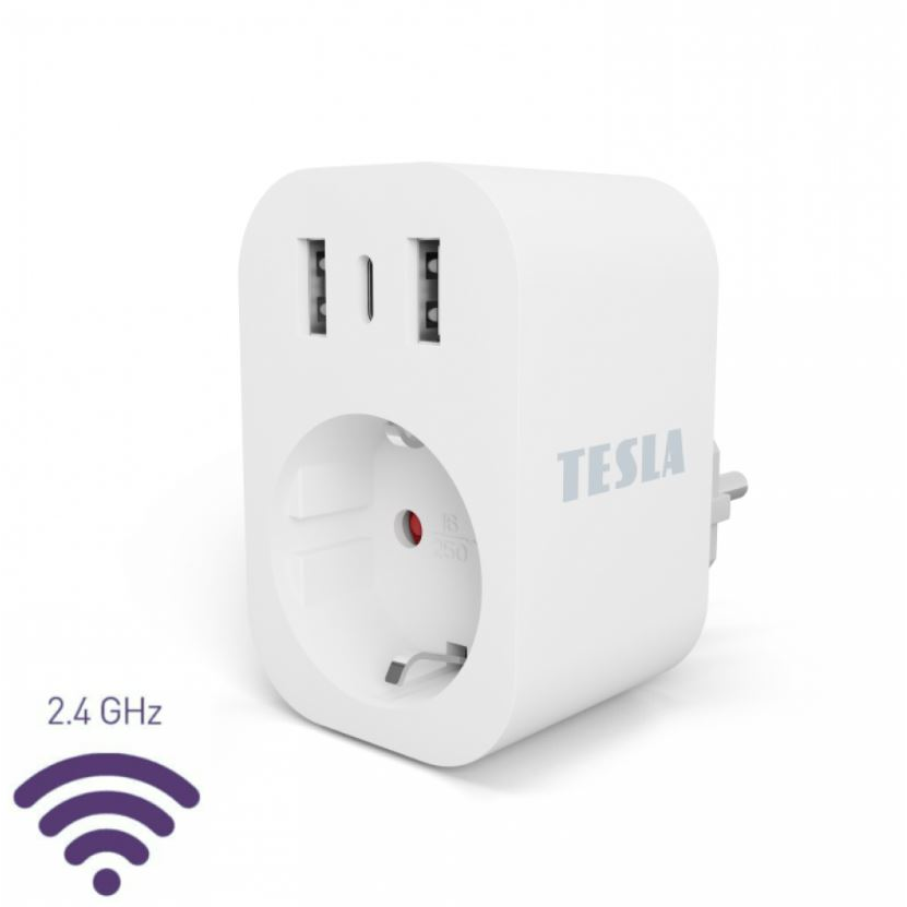 Tesla Smart konnektor 2xUSB-A - USB-C kimenettel (TSL-SPL-SP300-3USB) (TSL-SPL-SP300-3USB)