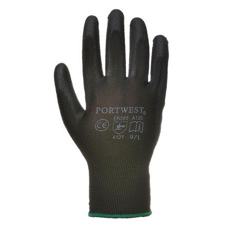 Portwest A120BKRS Szerelőkesztyű tenyéren mártott 7-es méret - Fekete (A120BKRS)