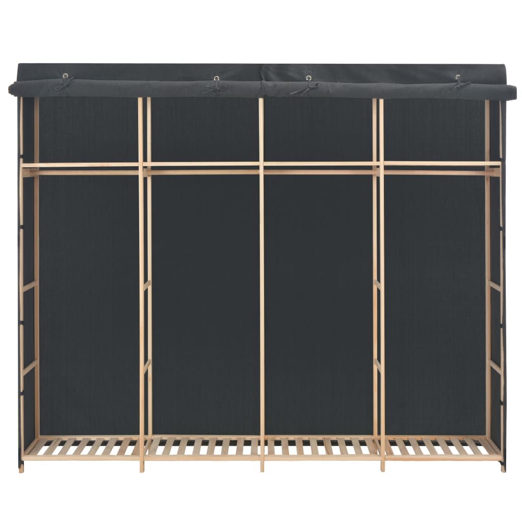 szürke szövet ruhásszekrény 200 x 40 x 170 cm (248201)