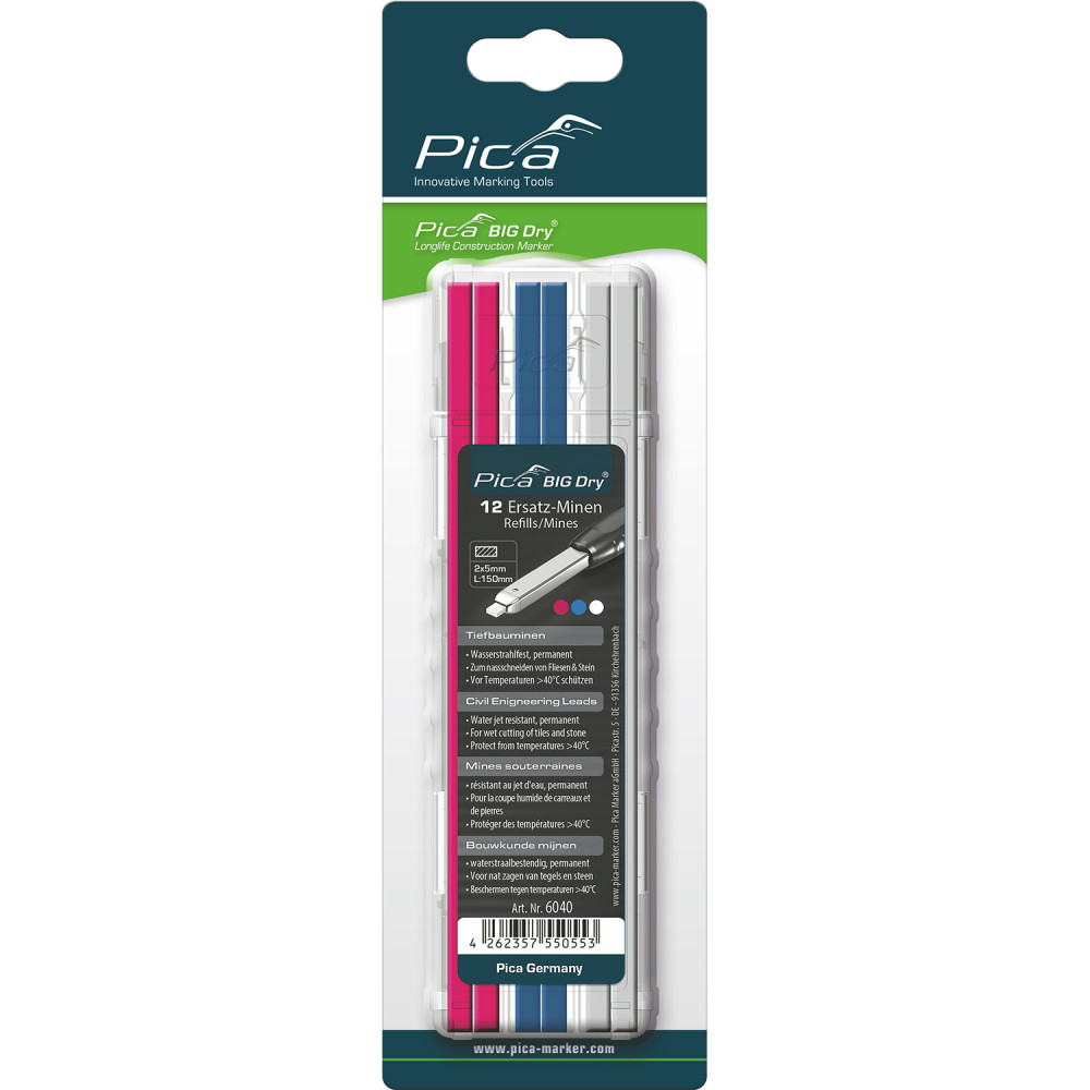 Pica 6040/SB BIG DRY Jelölőmarker utántöltő készlet - Vegyes színek (6 db / csomag) (6040/SB)