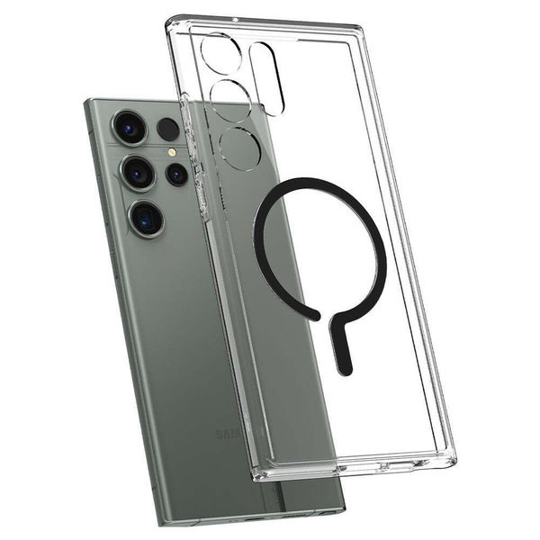 Spigen Ultra Hybrid OneTap Ring Samsung Galaxy S23 Ultra tok átlátszó-fekete (ACS05621)
