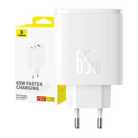 Baseus OS-Cube Pro 2xUSB-C + USB hálózati töltő 65W fehér