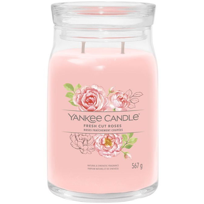 YANKEE CANDLE Signature üveg 2 kanóc Fresh Cut Roses 567 g (5038581129334)