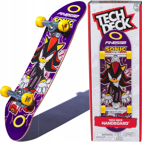 Tech Deck Finesse X Sonic the Hedgehog Handboard Placă skateboard de jucărie (condusă cu degetul)