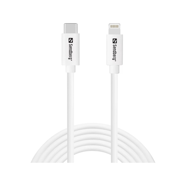 Sandberg 136-59 cavo Lightning 2 m Bianco