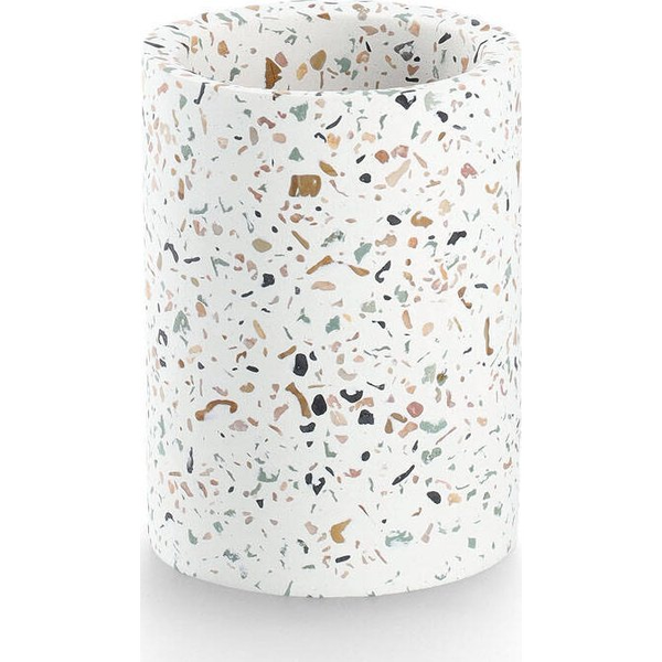 ZELLER Cement design fogkefetartó pohár, terrazzo 8,2 × 11 cm