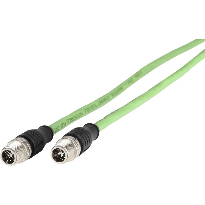 Metz Connect 142M2X11010 M12 Hálózati kábel, patchkábel CAT 6A S/FTP 1.00 m Zöld PUR köpeny, Saválló, Ózonálló, UV álló, Energialáncba alkalmas, (21.16.8826)