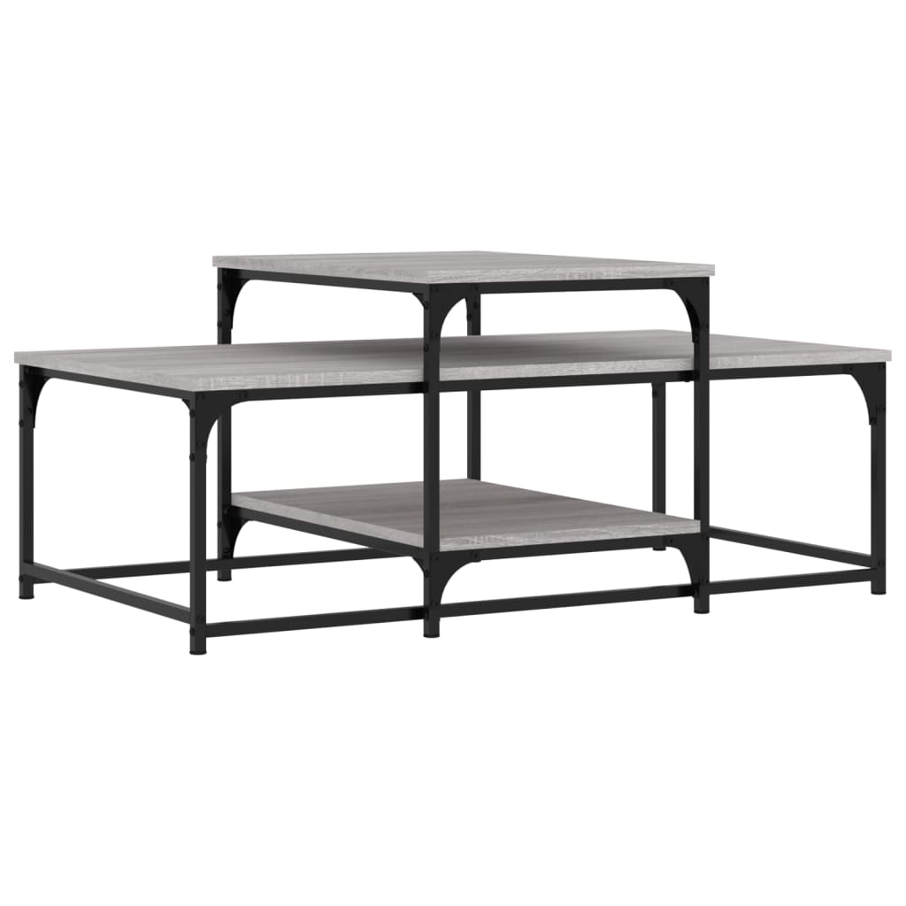 szürke sonoma színű szerelt fa dohányzóasztal 102 x 60 x 45 cm (835317)