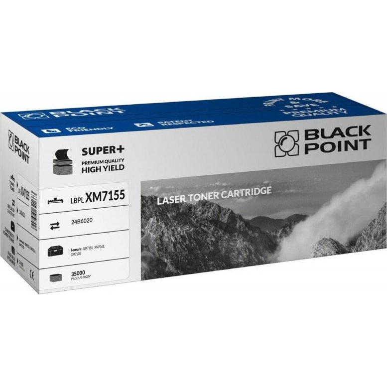 Съвместима тонер касета Black Point BLLXM7155BKBW за Lexmark 24B6020, черна