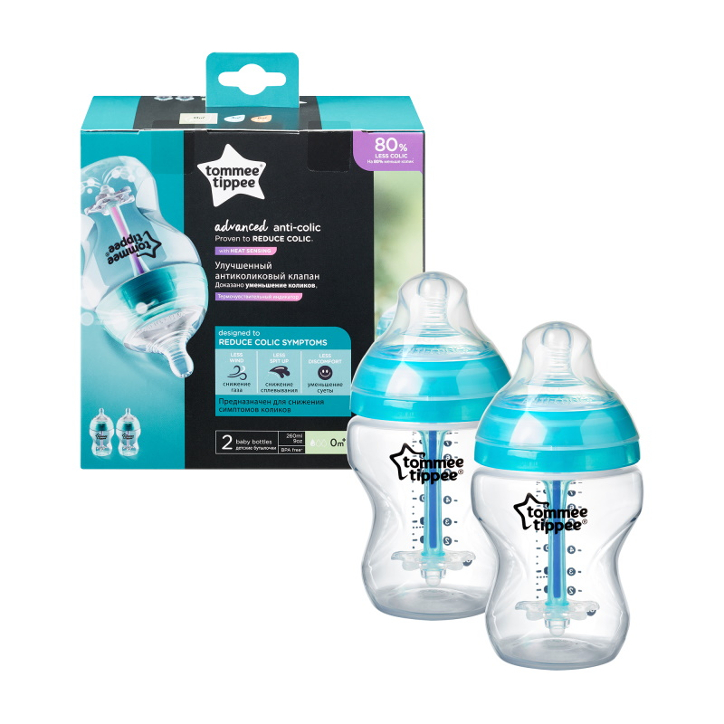 Tommee Tippee cumisüveg duo Advanced anti colic türkiz 260 ml (MTTF-5010415225252)