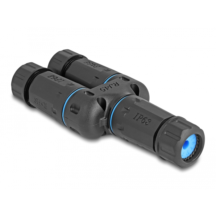 Delock Kábelcsatlakoztató RJ45 anya 2 x RJ45 anya Cat.6A vízhatlan (86808) (86808)