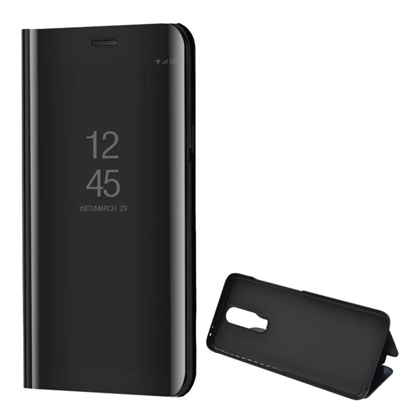 Xiaomi Redmi K30 / K30 5G / Poco X2, Oldalra nyíló tok, hívás mutatóval, Smart View Cover, fekete (utángyártott) (G93543)