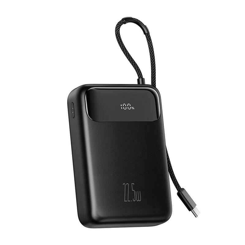 Mcdodo 20000mAh Power Bank + beépített USB-C kábel fekete (MC-3720) (MC-3720)