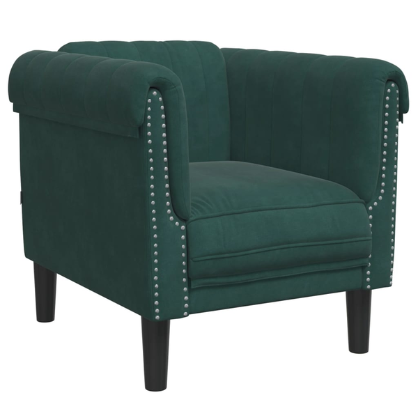 Sillón De Terciopelo Verde Oscuro Vidaxl