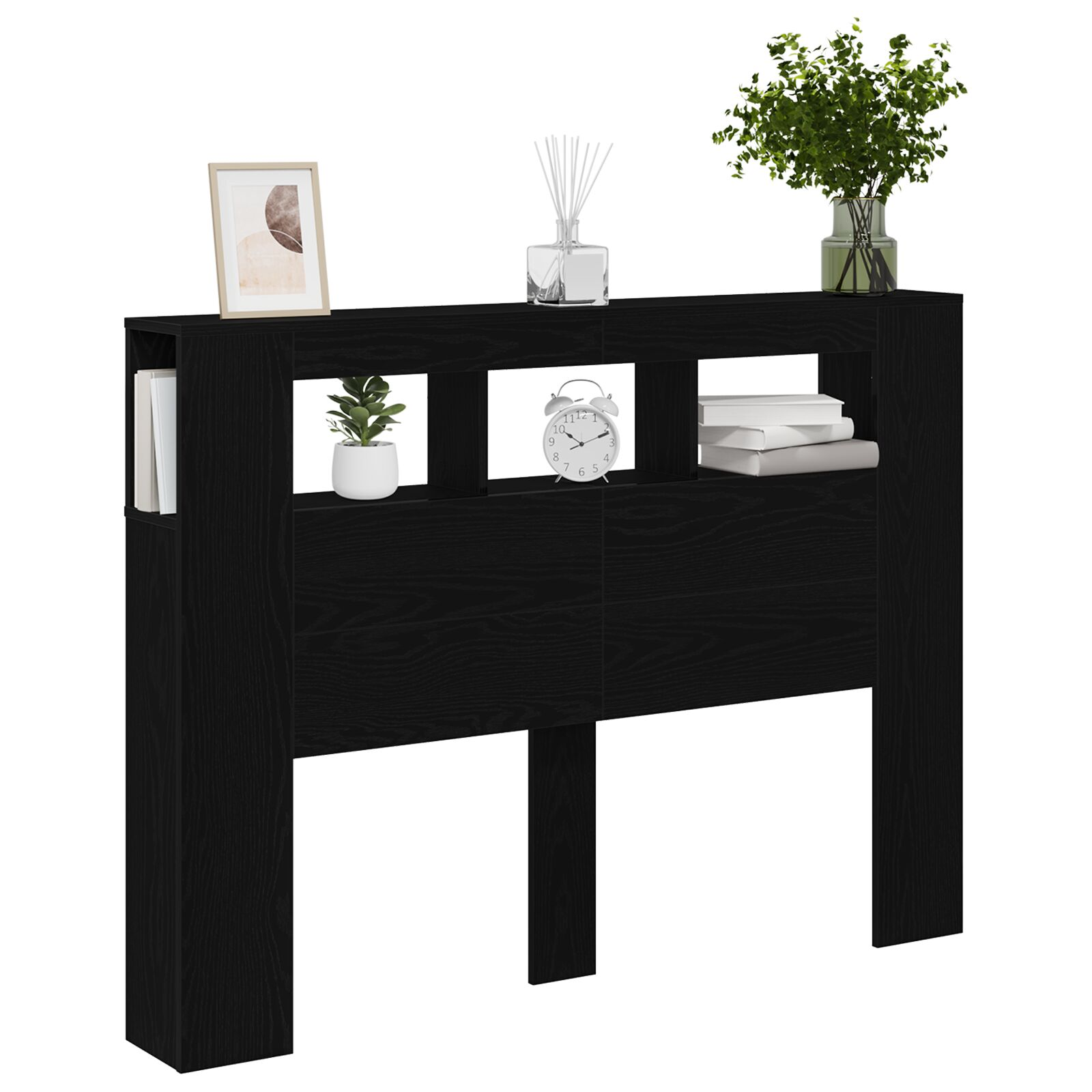 LED Fejtámla Fekete Tölgy 140x18,5x40 cm Mérnöki Fa (862212)