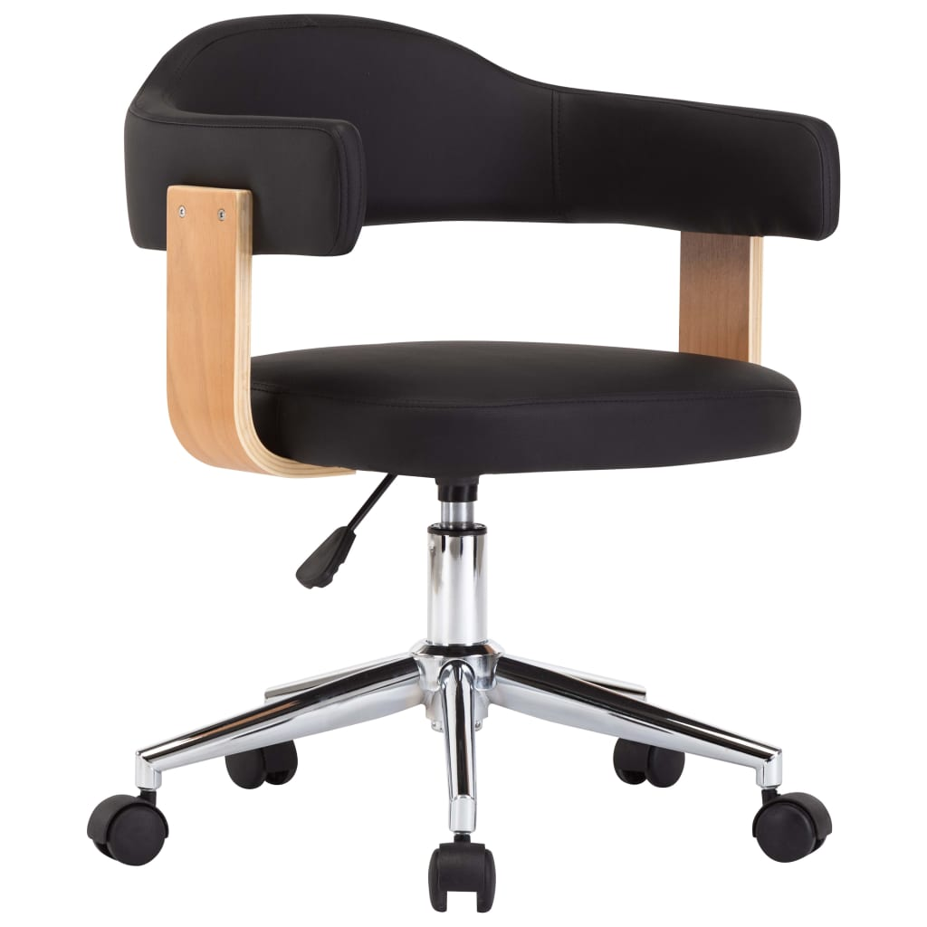 fekete hajlított fa és műbőr forgó étkezőszék (287418)