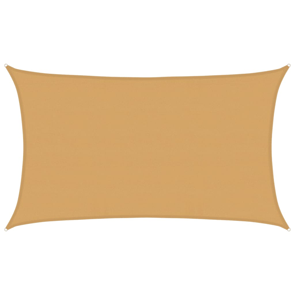 homokszínű négyszögletű HDPE napvitorla 160 g/m² 5x8 m (4002050)