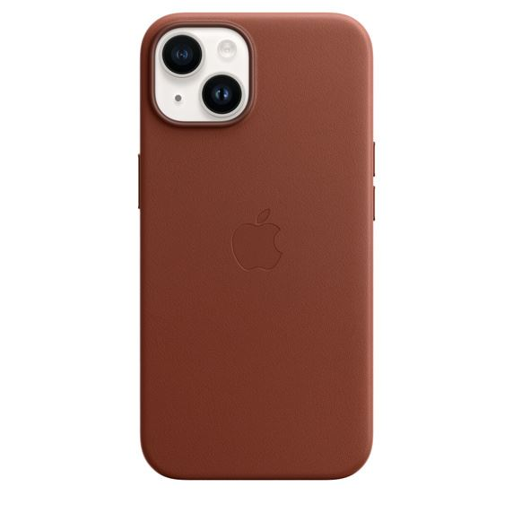 Калъф Apple Leather Case with MagSafe, За iPhone 14, Umber