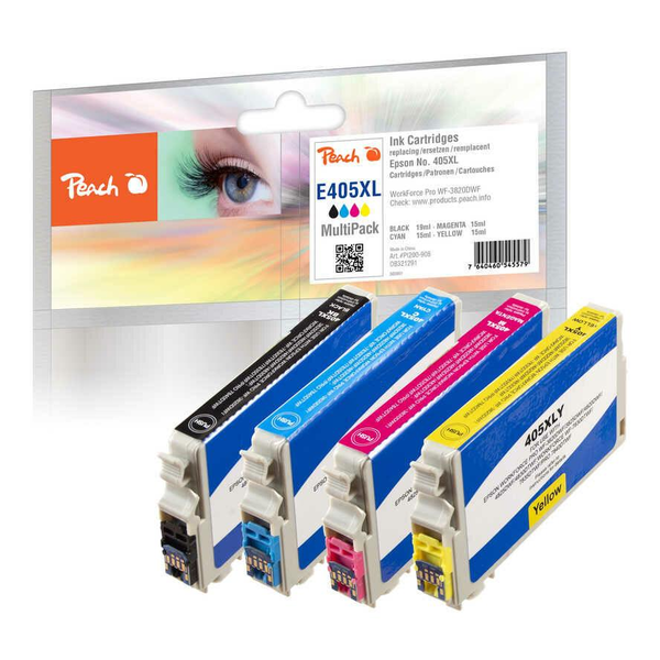 Peach PI200-908 inktcartridge 4 stuk(s) Compatibel Hoog (XL) rendement Zwart, Cyaan, Magenta, Geel