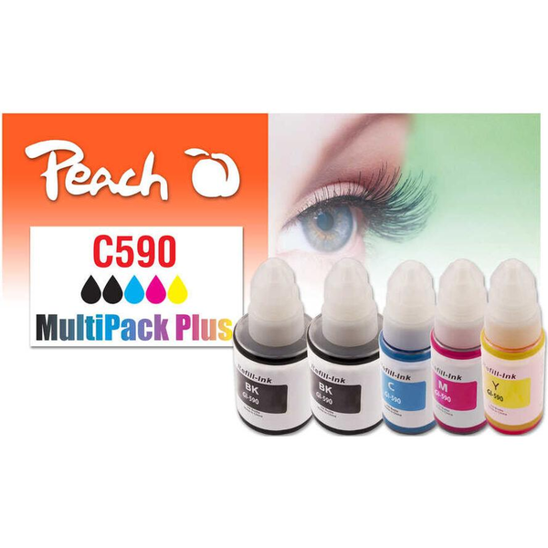 Peach 321339 inktcartridge 5 stuk(s) Compatibel Normaal rendement Zwart, Cyaan, Magenta, Geel