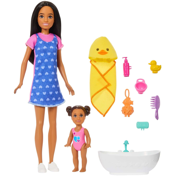 LALKA BARBIE SKIPPER OPIEKUNKA Z WANIENKĄ I BOBASEM zestaw do zabawy JJB43/JKC16