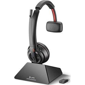 HP Poly Savi 8210 UC DECT 1880-1900 MHz USB-A Headset Жичен Лента за глава Обаждания/музика Bluetooth Стойка за зареждане Черен