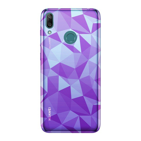 Szilikon telefonvédő (3D, gyémánt minta) RÓZSASZÍN [Huawei Y7 2019 (Y7 Prime 2019)] (5996457880805)