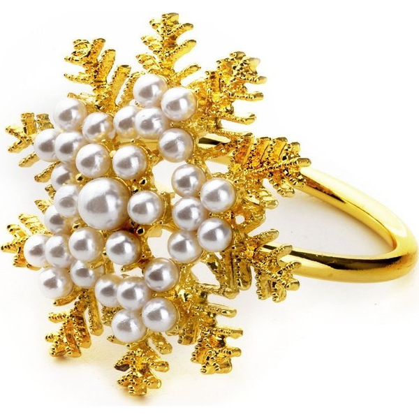  Affek Design ADRIANNE Serwetnik złota śnieżynka      4.5cmx4cmxh5cm