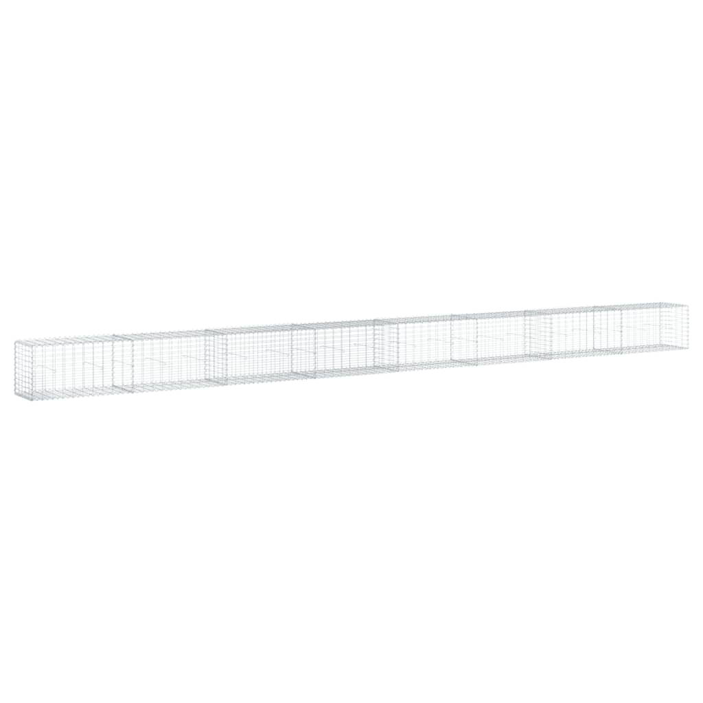 horganyzott vas gabion kosár fedéllel 800 x 50 x 50 cm (3295139)