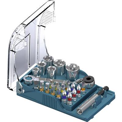 Heller 28914 6 Bit készlet 24 részes Belső kerek hatlap (TX), Kereszthornyú Phillips, Kereszthornyú Pozidriv, Belső hatlap, Külső hatlap Racsnival (28914 6)