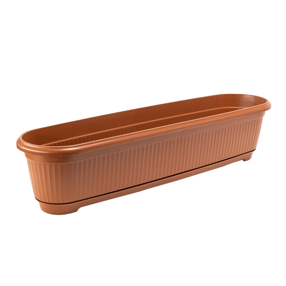 Flair Flora 80cm virágláda alátéttel - Terrakotta (60456)
