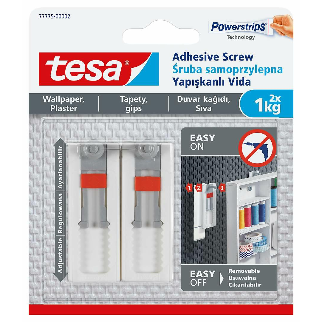 Akasztócsavar, öntapadó, állítható, TESA 
