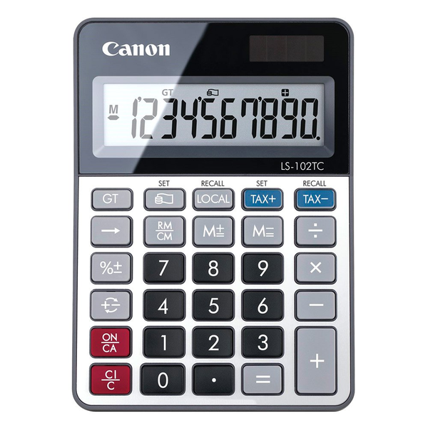 Canon LS-102 TC calcolatrice Desktop Calcolatrice di base Nero, Metallico