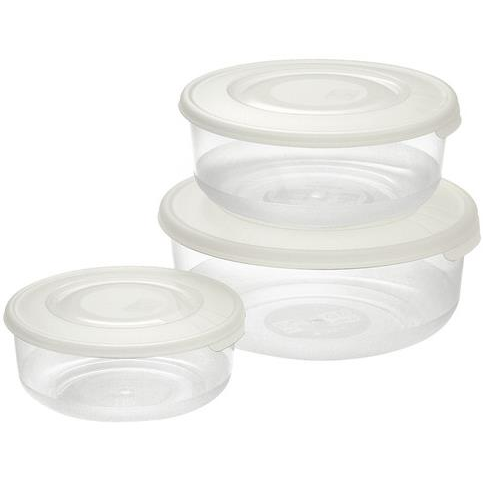 Tontarelli Ételtároló doboz szett, kerek, fehér, 3 db (8005989264384)