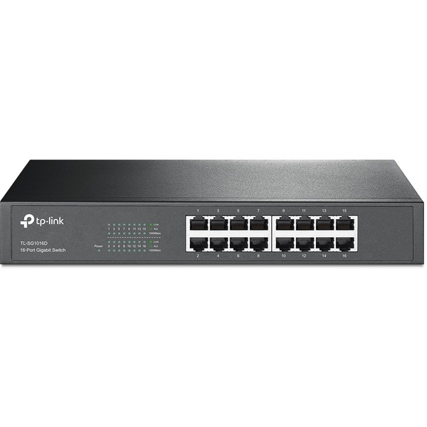 TP-Link TL-SG1016D(UN) netværksswitch Ikke administreret L2 Gigabit Ethernet (10/100/1000) Sort