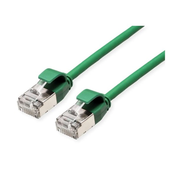 ROLINE Patch kábel U/FTP CAT6a LSOH, Slim, ultra hajlékony, data center kábel, kihúzásgátló,    1m, zöld