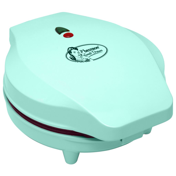 Гофретник Bestron ASW217 тюркоаз във формата на сърце, Незалепващо покритие, 700 W