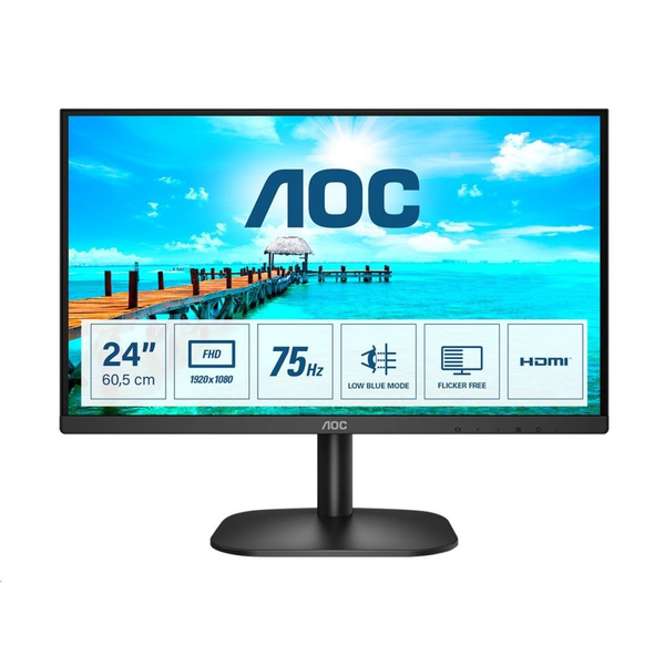 AOC B2 24B2XHM2 počítačový monitor 60,5 cm (23.8") 1920 x 1080 px Full HD LCD Černá