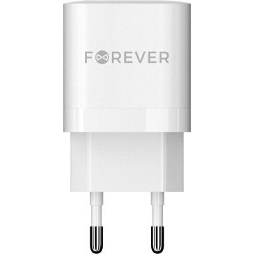 Forever TC-05-33AC Hálózati Töltő 1xUSB-A És 1xUSB-C Csatlakozással 33W GaN PD QC-Fehér (8_2282228)