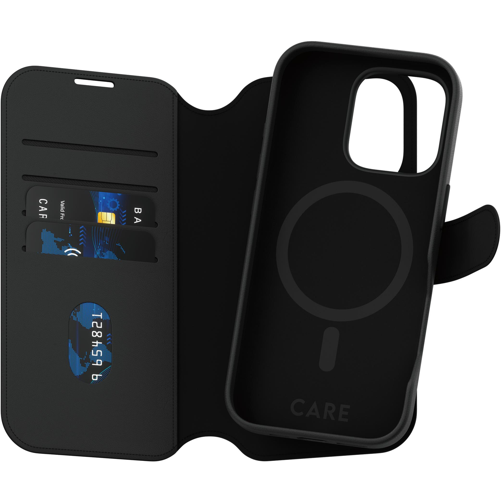 PanzerGlass CARE tok Apple iPhone 16 Pro MagSafe Wallet 2v1 fekete (1330)