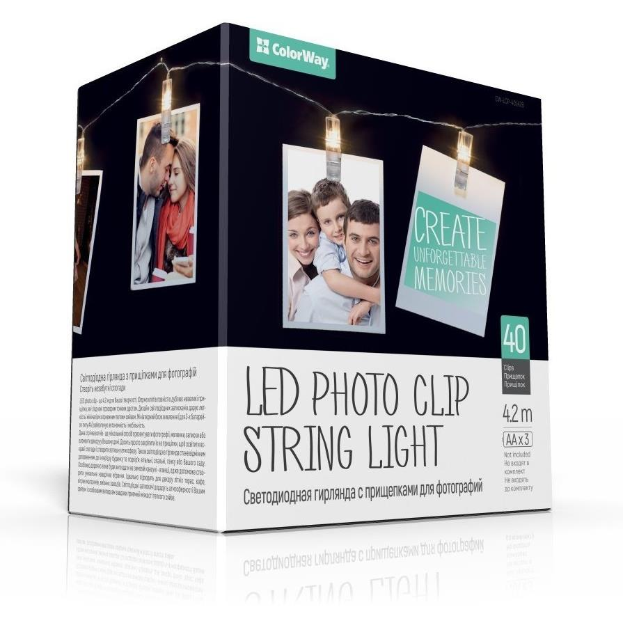 ColorWay CW-LCP-40L42B, Parti fotócsipeszek, 20x LED, 4,2 m, 3x AA (CW-LCP-40L42B)