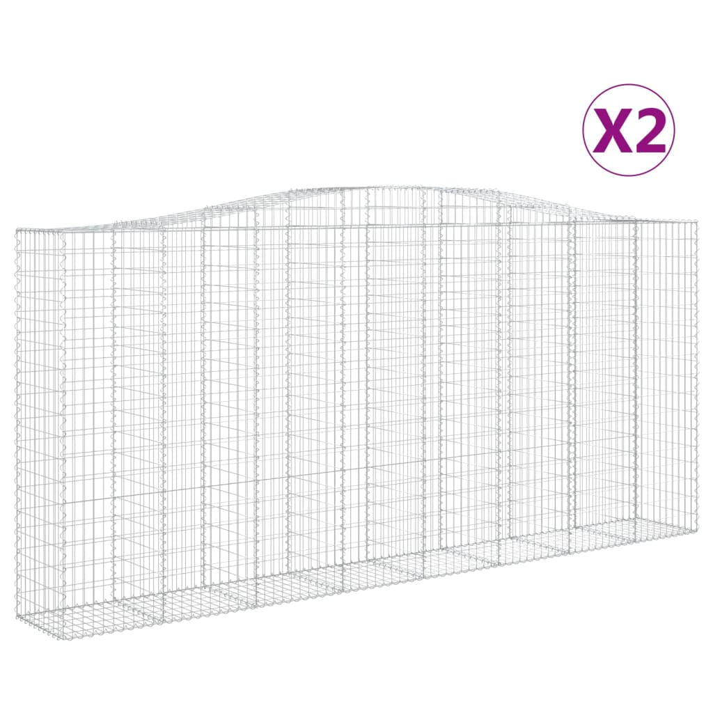 2 db íves horganyzott vas gabion kosár 400x50x180/200 cm (3146008)
