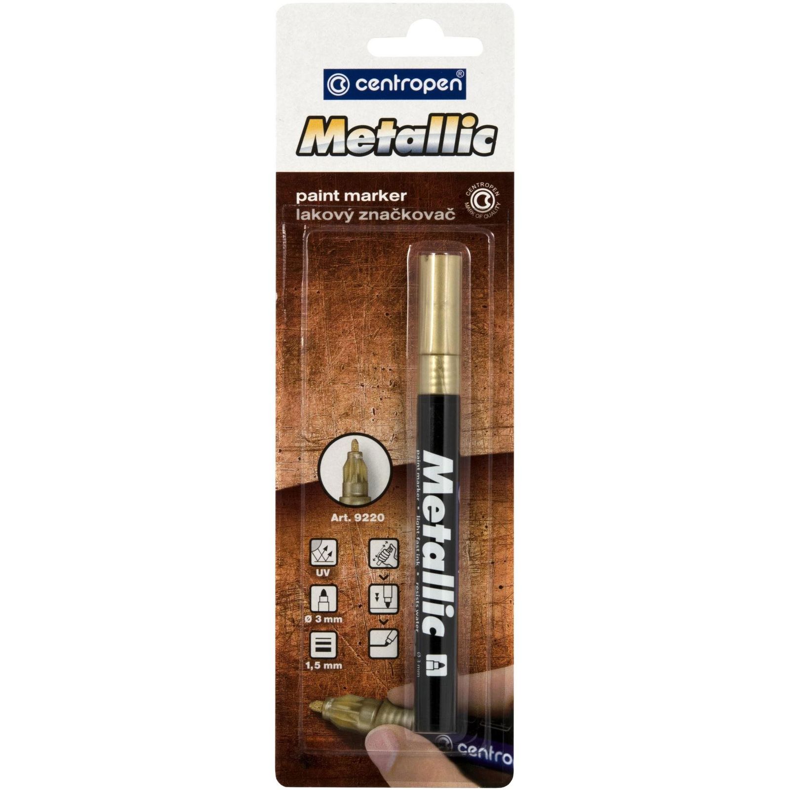 CENTROPEN 9220 - lakk, 1,5mm, arany (8595013625385)