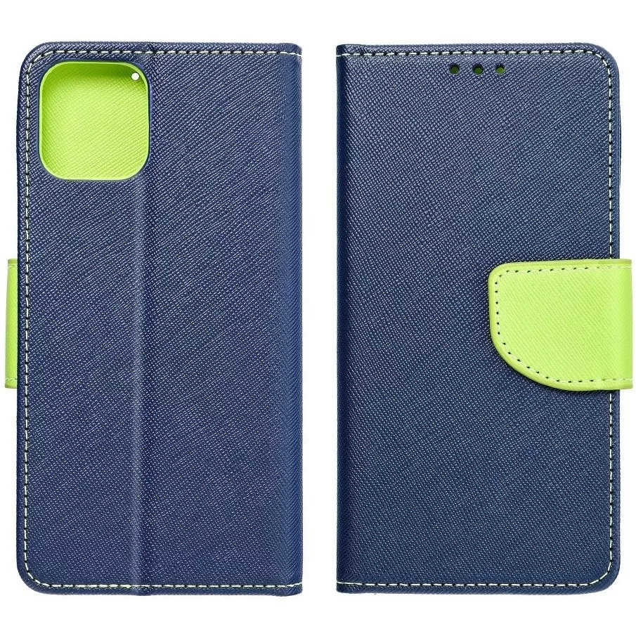 Motorola Moto G14, Oldalra nyíló tok, stand, Fancy Book, sötétkék (5903396226502)