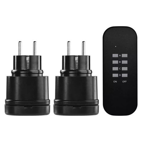 EMOS SCHUKO távirányítású aljzat fekete IP44 (P0068) (P0068)