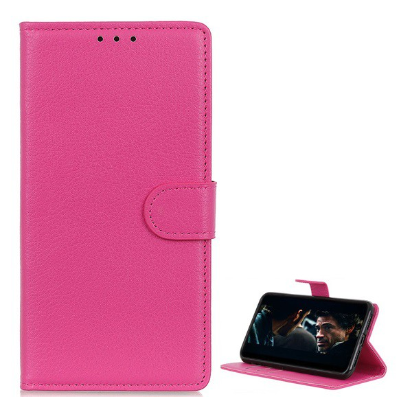 Tok álló, bőr hatású (FLIP, oldalra nyíló, asztali tartó funkció, prémium) RÓZSASZÍN [Xiaomi Redmi K30 / K30 5G] (5996457930234)