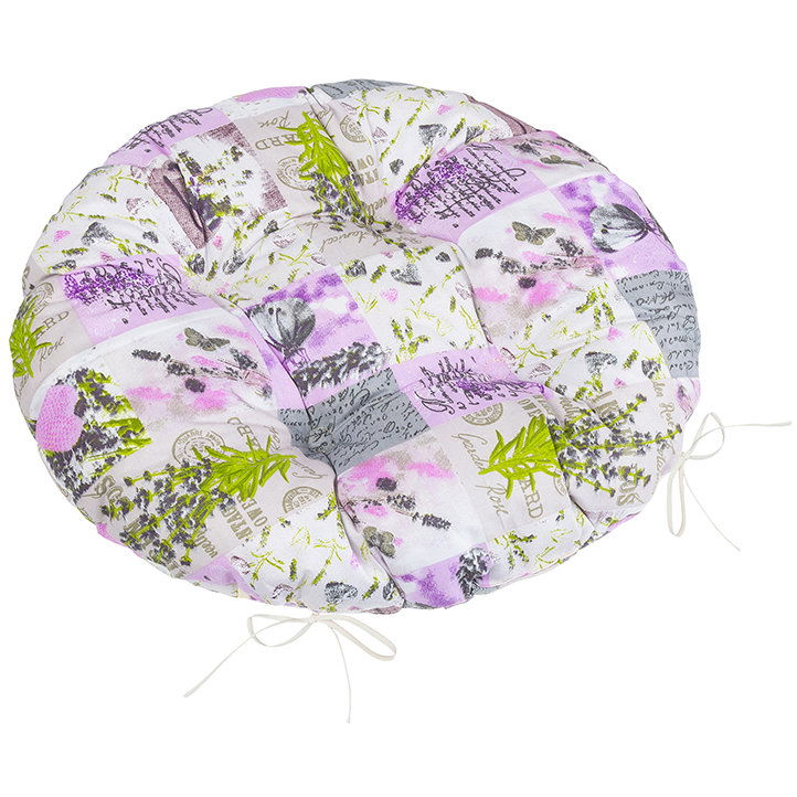 BELLATEX Adéla Seat cushion 62/243 round quilted d.40 cm patchwork lilac (12463)