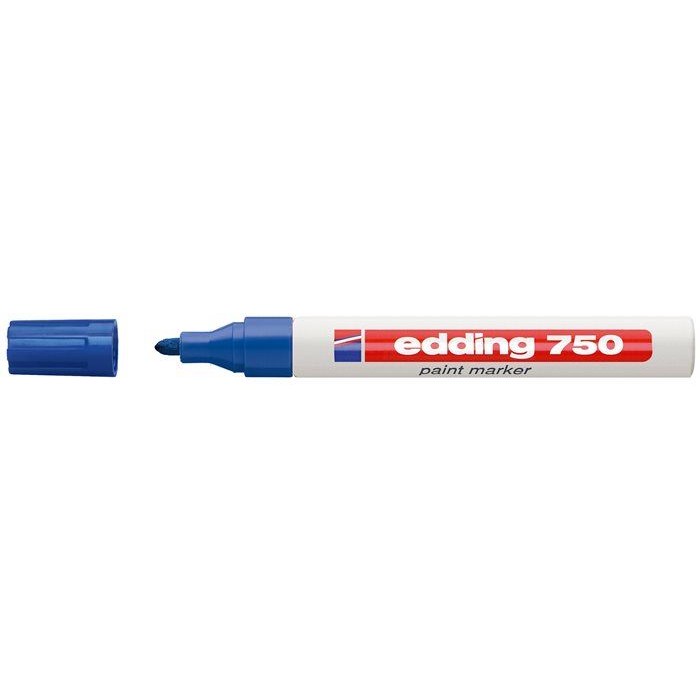 Marker olejové pero Edding 750 okrúhly hrot, 2-4 mm, modré (TED7509)